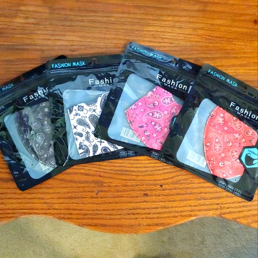 Set of 4 Multi-Colored Paisley Fashion Masks